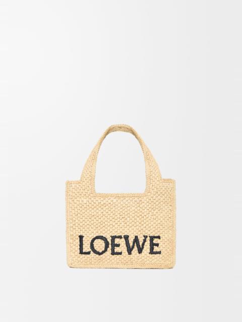 Mini LOEWE Font tote in raffia