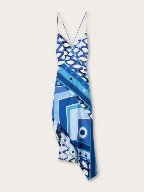VIVARA PRINT LONG SILK DRESS