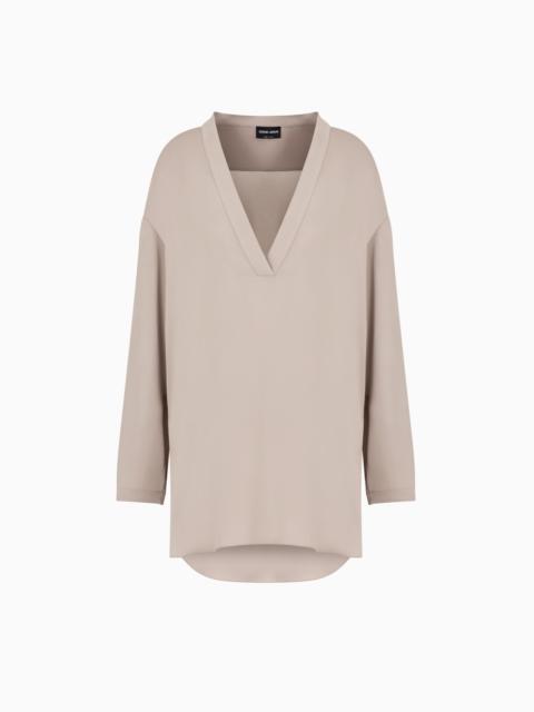 Blouse in triple silk georgette