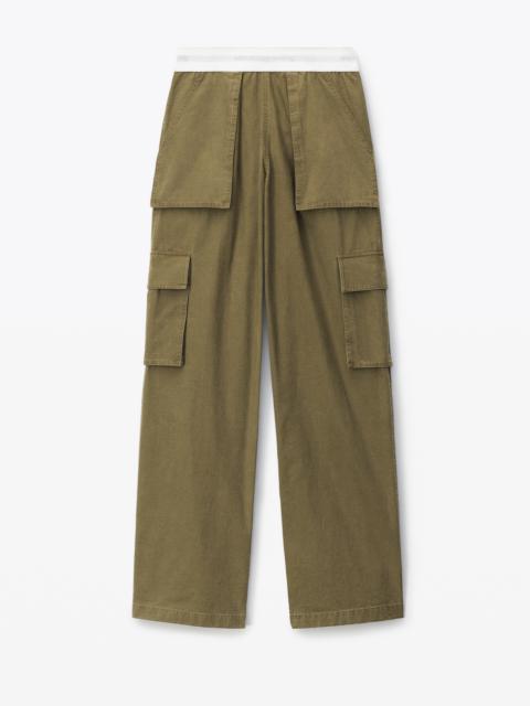 Alexander Wang LOGO CARGO PANT IN RIPSTOP COTTON | REVERSIBLE