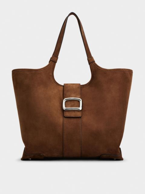 Viv' Choc Medium Shopping Bag in suede