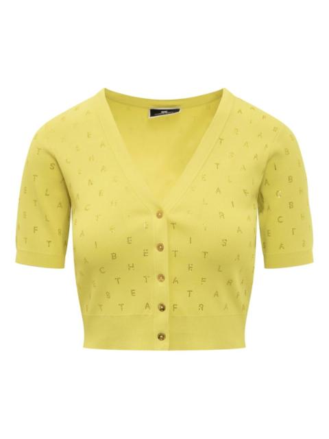 letters-print cardigan