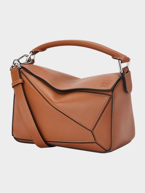 Puzzle Edge Small Shoulder Bag in Calfskin Leather