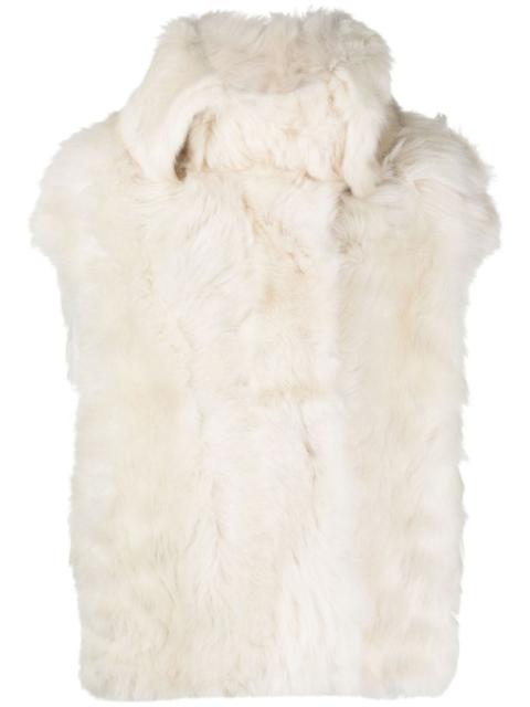 shearling sleeveless jacket