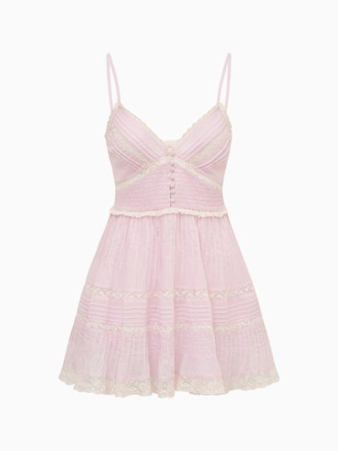 Krista Lace-Trimmed Cotton Mini Dress