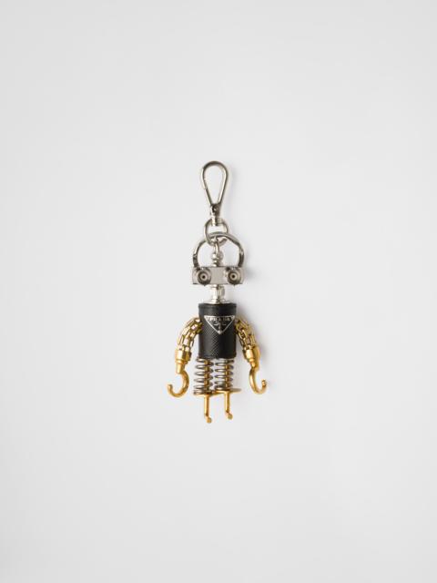 Robot Saffiano leather bag charm