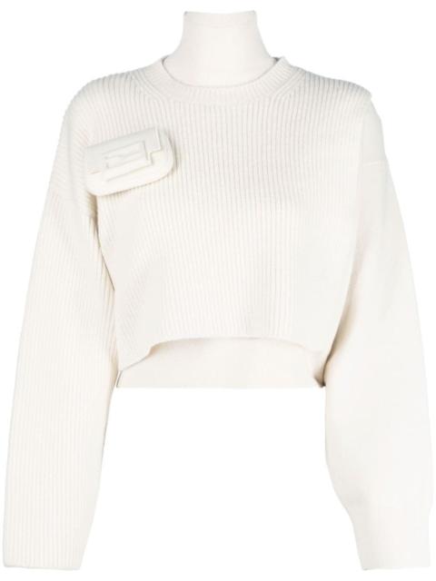 pocket-detail roll neck jumper