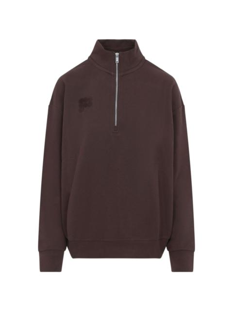 half-zip mock-neck sweatshirt