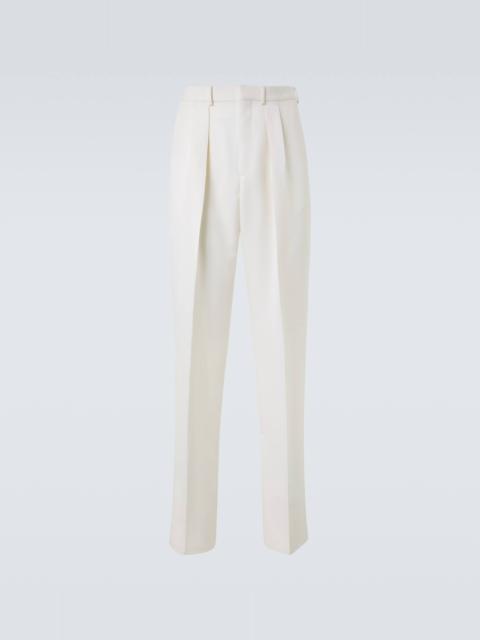 Wool and silk suit pants