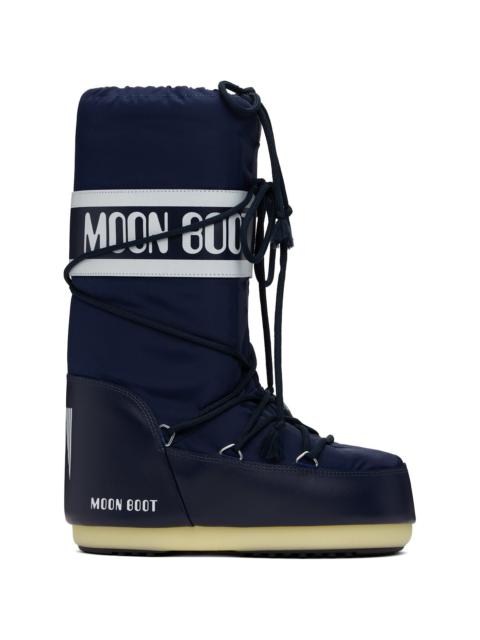 Navy Icon Nylon Boots