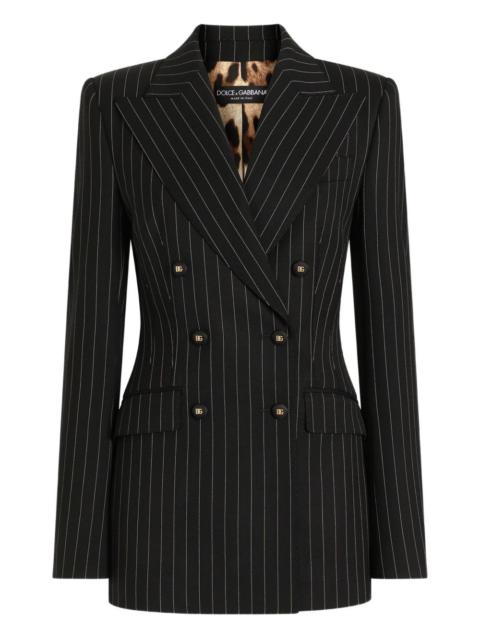 striped double-breasted jacket