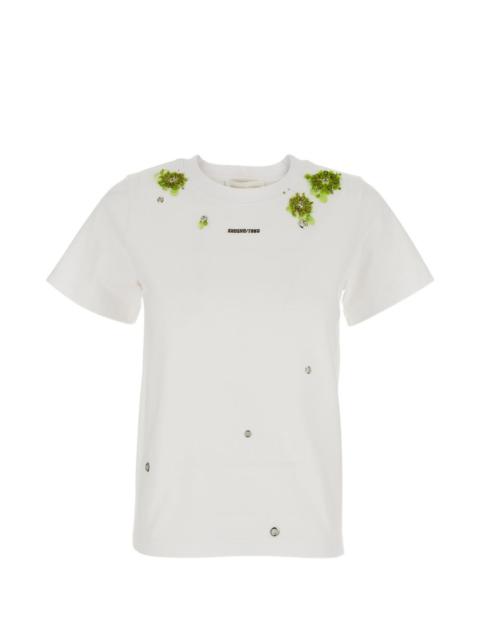 eyelet-embellished T-shirt