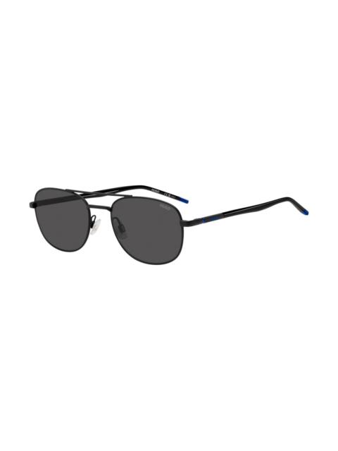 TUBULAR-TEMPLE SUNGLASSES IN BLACK