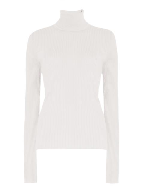 Peppe Knit Turtleneck in Ivory Cashmere Silk