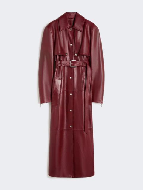 Nappa leather two-piece trench coat - bordeaux