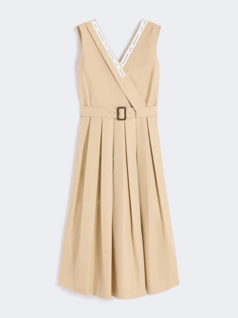 Water-repellent gabardine dress - BEIGE