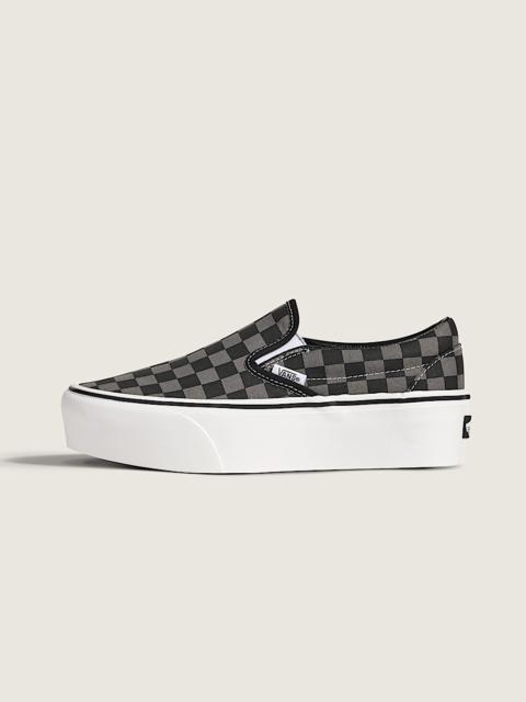 Classic Slip-On Platform Checkerboard Shoe