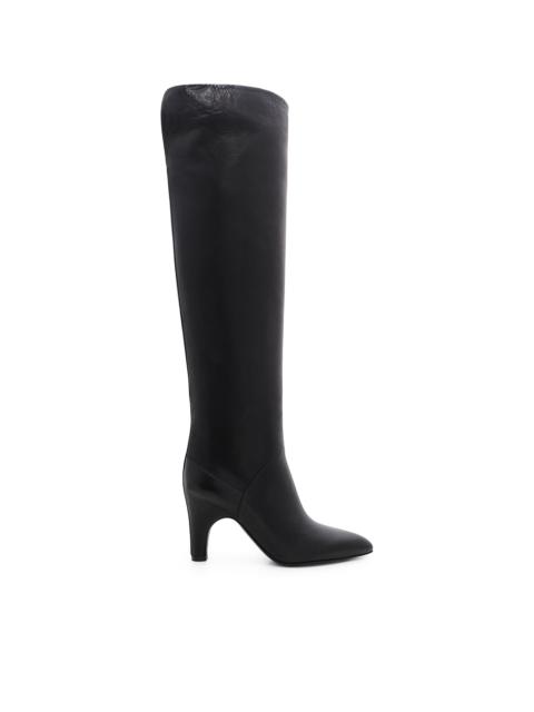 Hana Over-the-Knee Boot in Black Leather