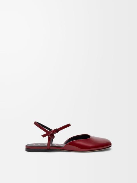 Toy ankle strap ballerina in soft patent lambskin