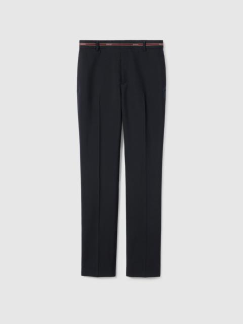 Wool pants with Gucci selvedge detail