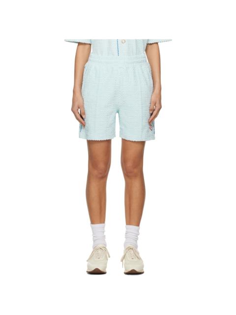Blue Monogram Towelling Shorts