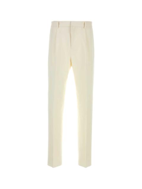 Ferragamo Cotton Blend Trousers — Ivory