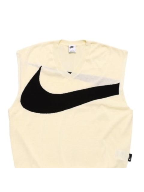 Nike Swoosh Sweater Vest 'White Black' FD2874-113
