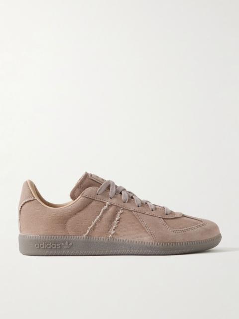 BW Army Suede-Trimmed Waxed-Canvas Sneakers Taupe