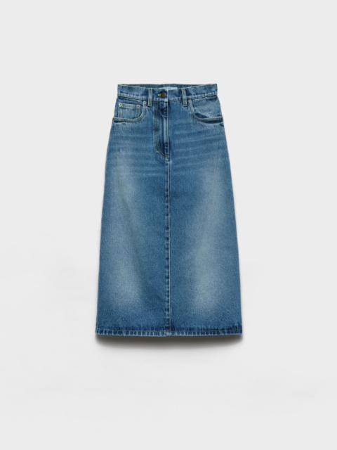 Flared denim skirt