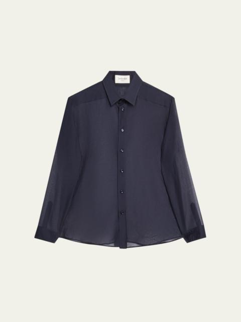 Men's Cotton and Silk Voile Sport Shirt