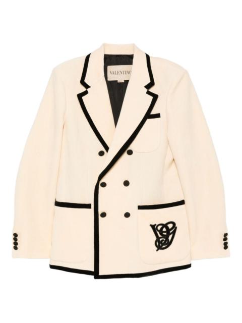 double-breasted embroidered blazer