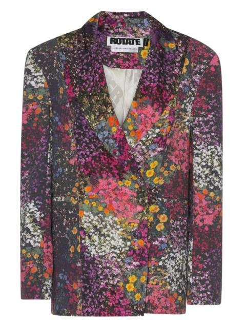 floral-print blazer