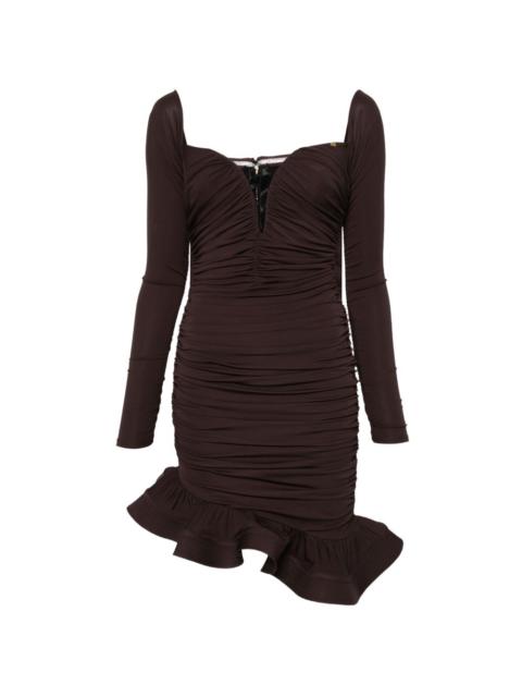 long-sleeved ruffled mini dress