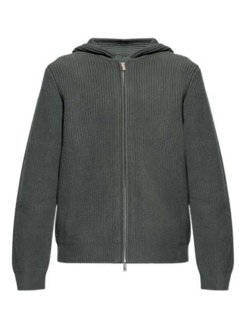 Saisak zip-up knitted hoodie