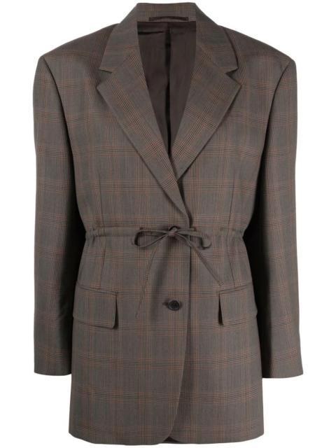 checked wool blazer