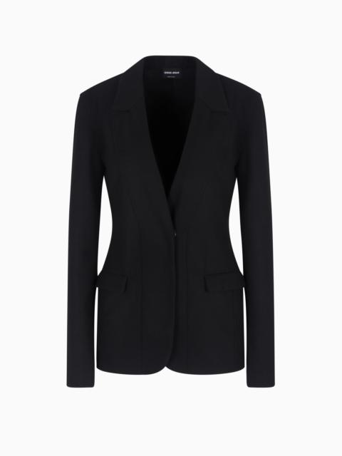 ASV SINGLE-BREASTED JACKET IN WOOL DOUBLE JERSEY
