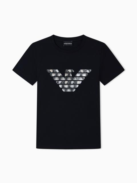 ASV STRETCH-JERSEY SLIM-FIT T-SHIRT WITH OVERSIZED EAGLE PATTERN