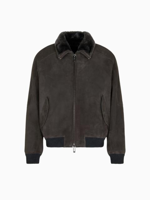 ASV LOOSE-FIT LAMB SUEDE SHEARLING BLOUSON
