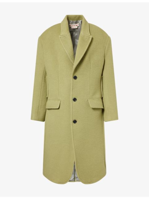 Single-Breasted Wool-Blend Coat