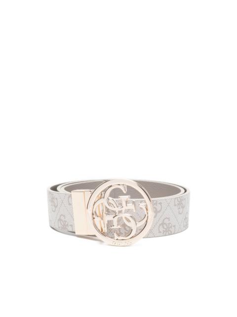 logo-buckle patterned belt