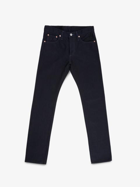 IH-777S-142IB 14OZ SELVEDGE DENIM SLIM TAPERED CUT JEANS - INDIGO/BLACK