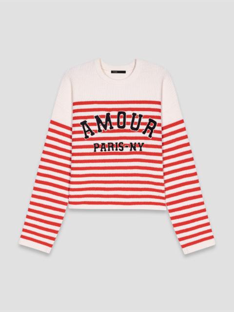 Striped rib knit sweater