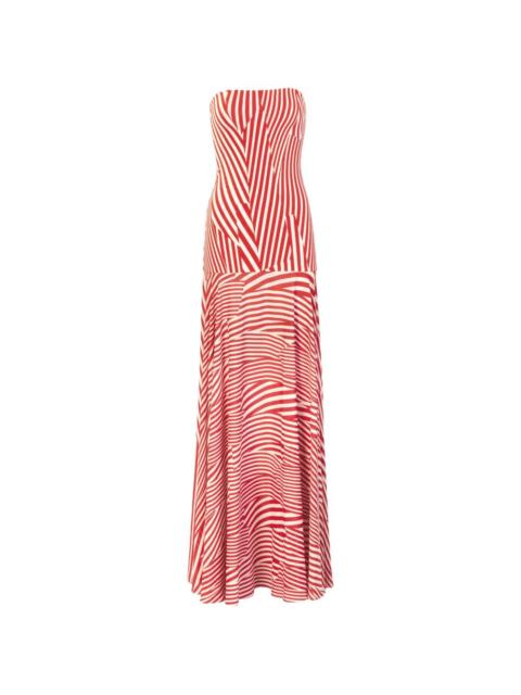 Muriel striped strapless maxi dress