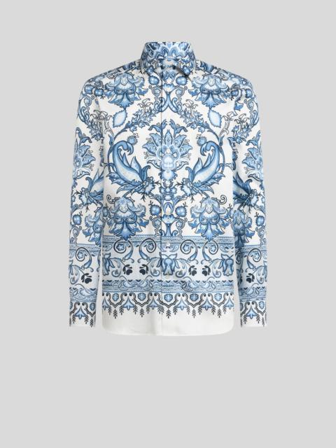 COTTON SHIRT WITH PLACED PRINT