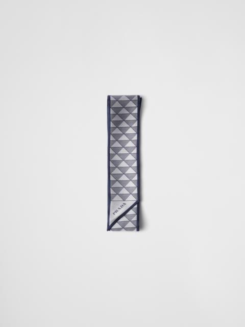 Printed silk skinny scarf