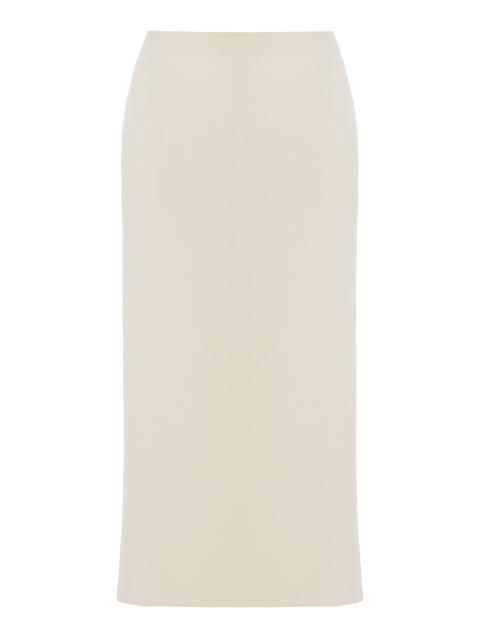 Petra Checked-Jacquard Cotton-Blend Midi Skirt ivory