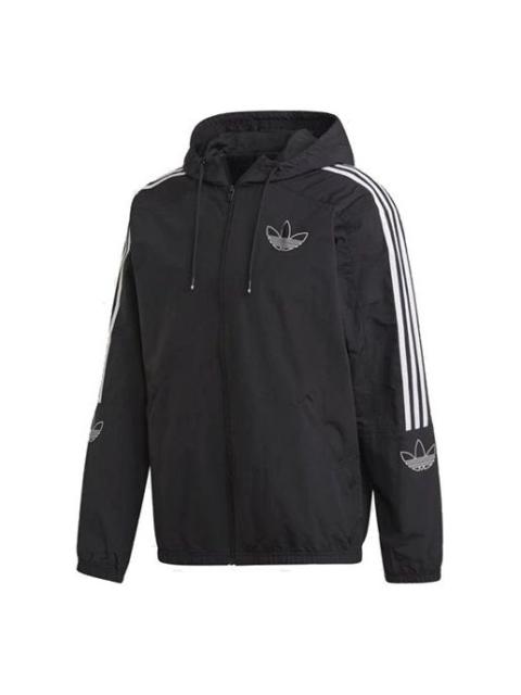adidas originals Casual Sports Zipper Hooded Jacket Black ED4688
