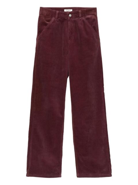 corduroy-texture logo-patch trousers