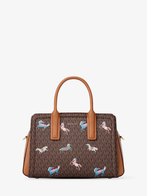 Laila Medium Signature Logo Satchel