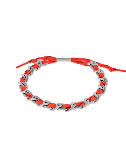 Malibu Gourmette Choker in Antique Silver/neon Orange